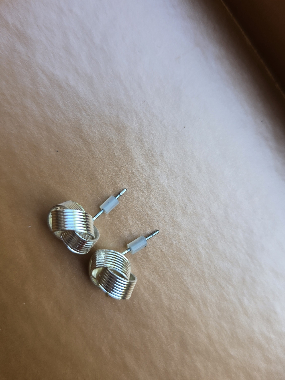 Silver Twist Knot Stud Earrings - Women Jewelry